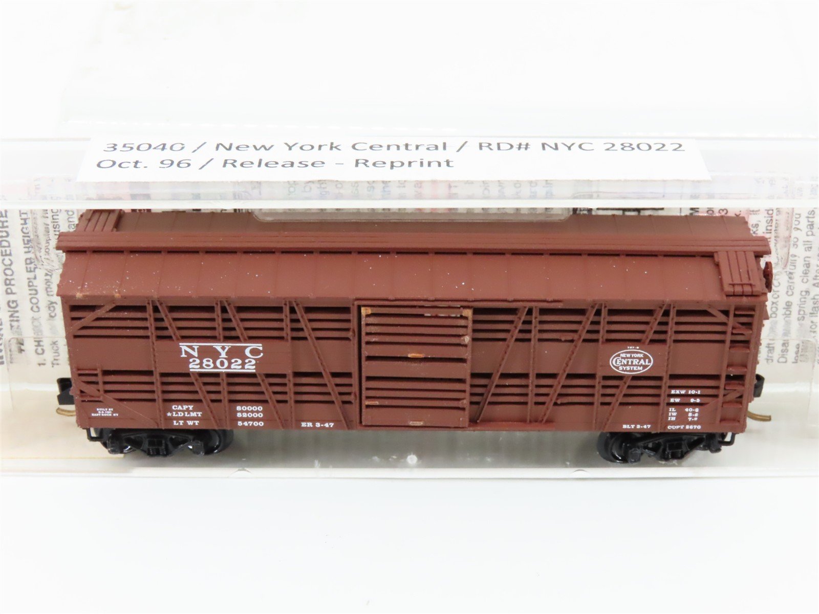 N Scale Micro-Trains MTL 35040 NYC New York Central 40' Despatch Stock #28022