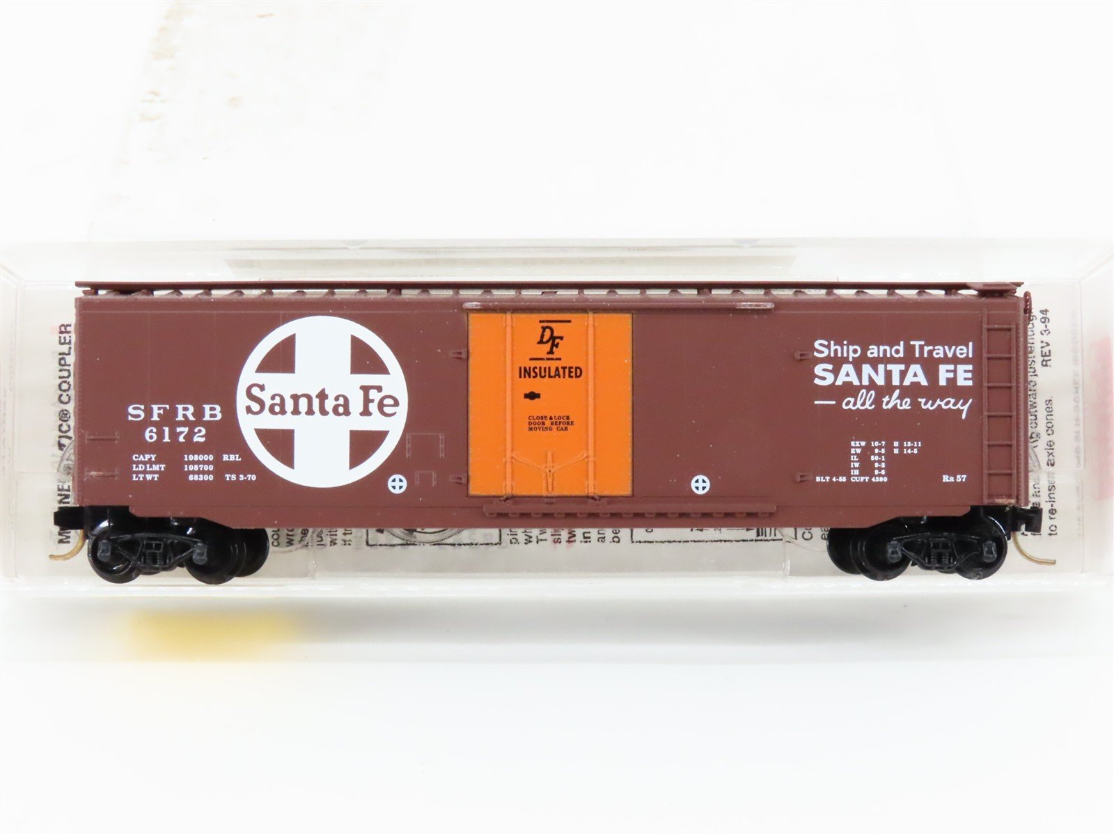 N Scale Micro-Trains MTL 32050/3 SFRD Santa Fe 50' Standard Boxcar #6172