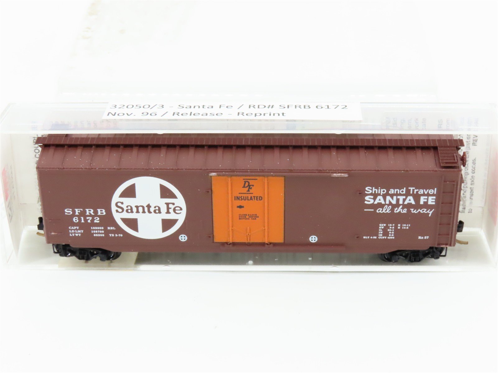 N Scale Micro-Trains MTL 32050/3 SFRD Santa Fe 50' Standard Boxcar #6172