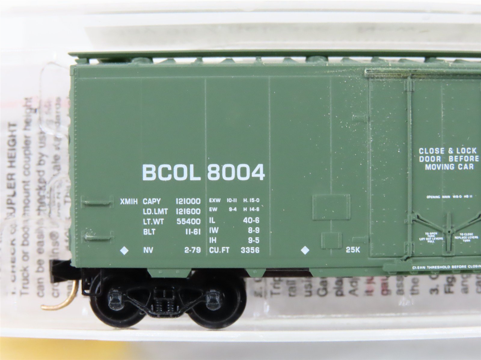 N Scale Micro-Trains MTL 21230 BCOL British Columbia 40' Standard Boxcar #8004