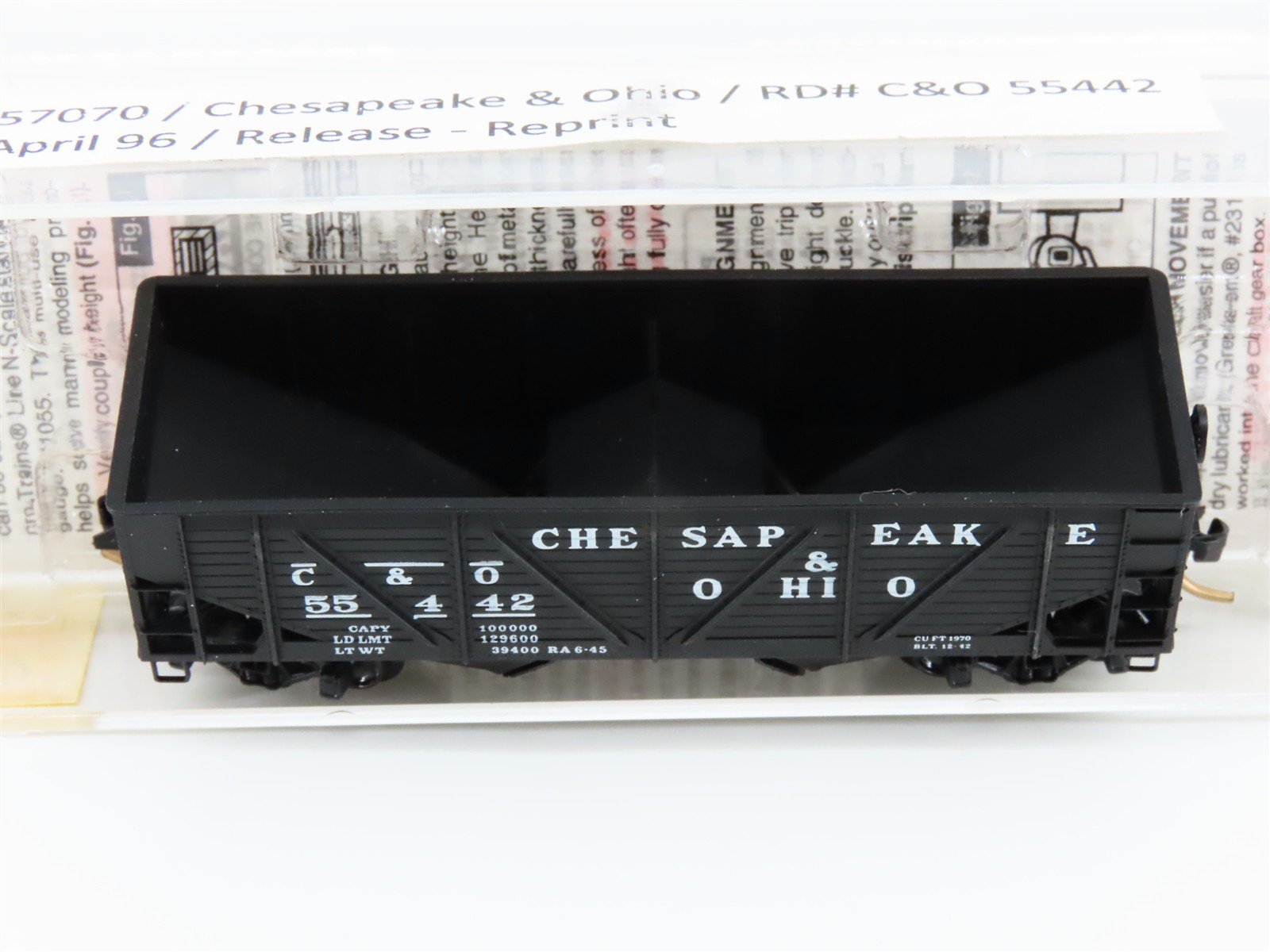 N Scale Micro-Trains MTL 57070 C&O Chesapeake & Ohio 2-Bay Hopper #55442