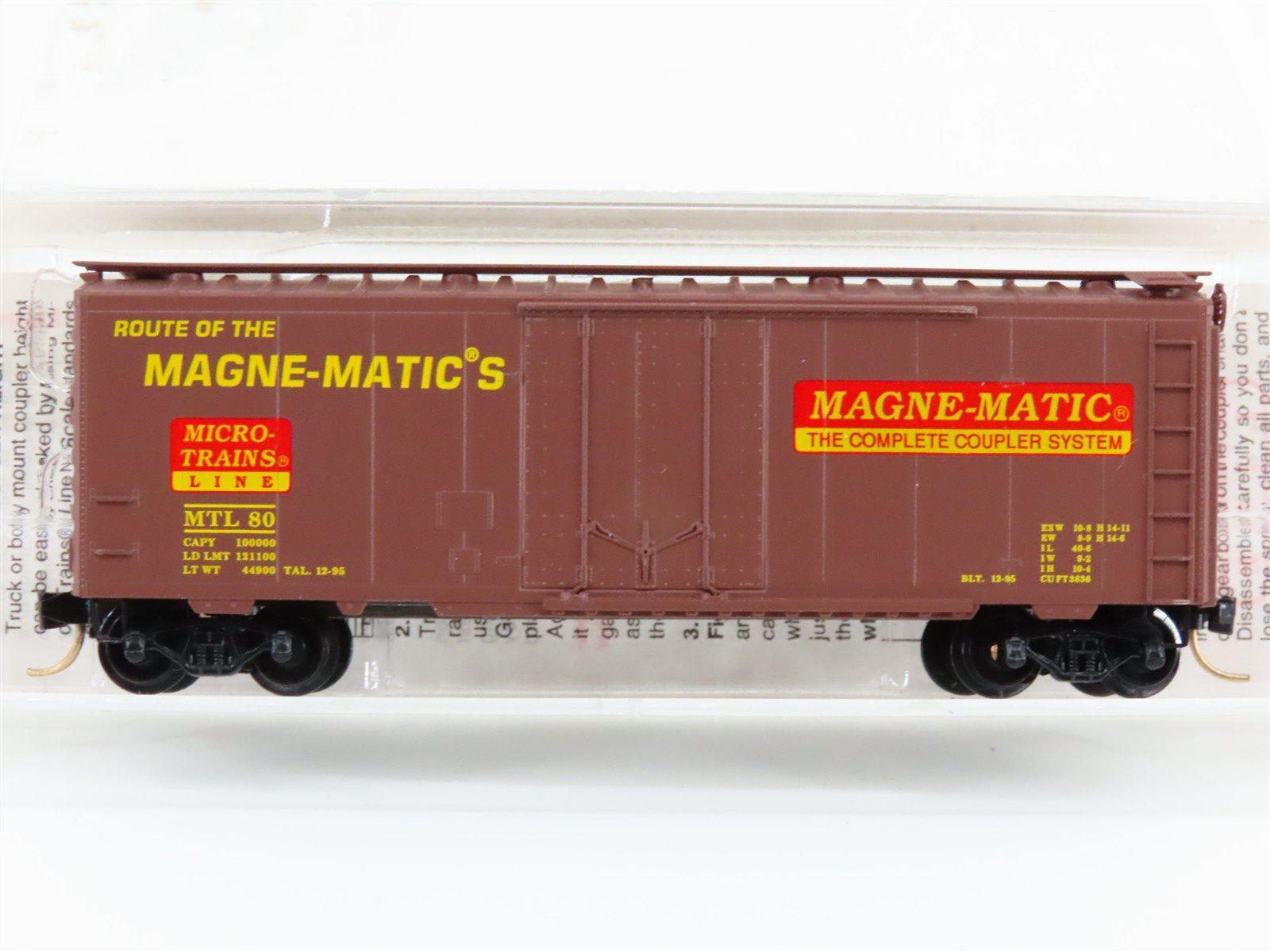 N Scale Micro-Trains MTL 21200 Route of the Magne-Matic's 40' Box Car #80