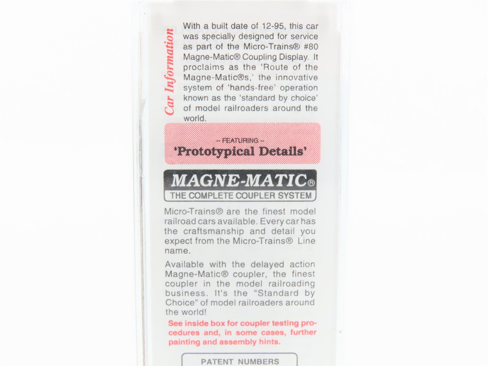 N Scale Micro-Trains MTL 21200 Route of the Magne-Matic's 40' Box Car #80