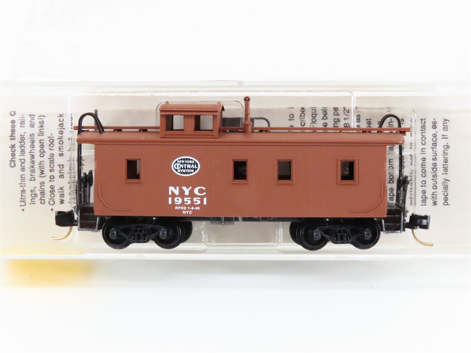 N Scale Micro-Trains MTL 51080 NYC New York Central 34' Wood Caboose #19551