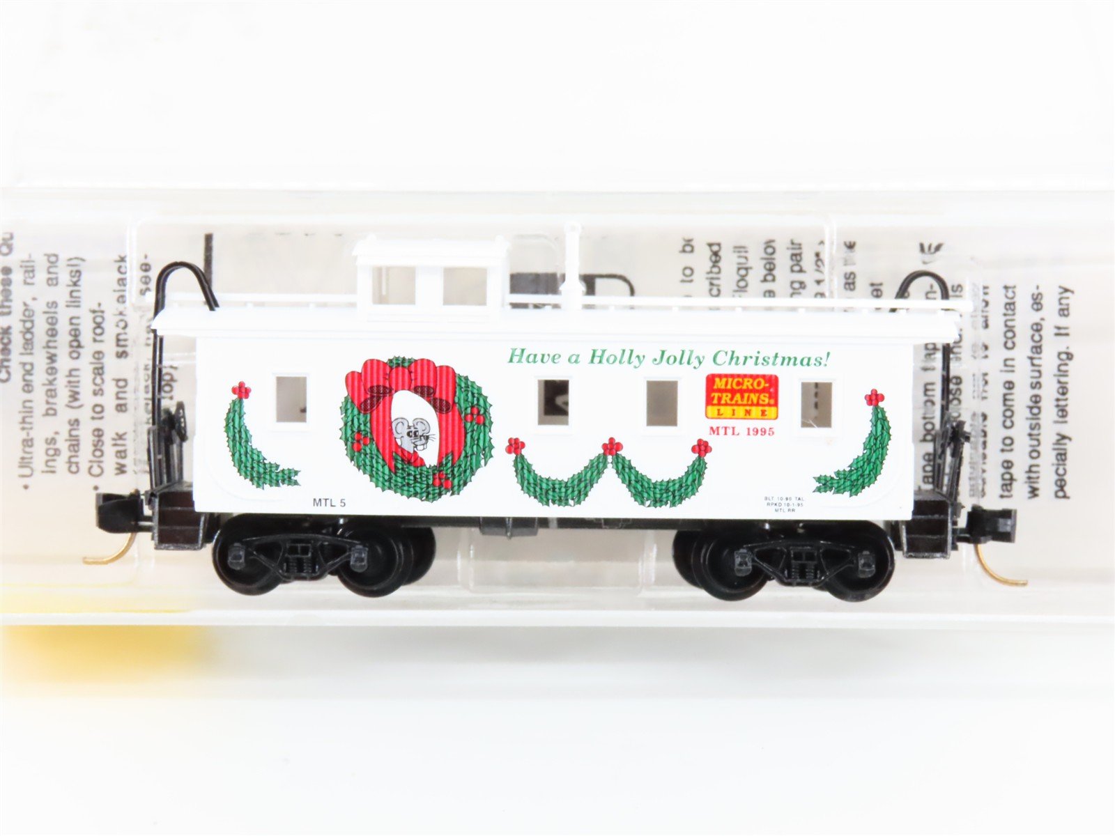 N Scale Micro-Trains MTL 51180 Christmas Holiday 1995 Wood 34' Caboose #5