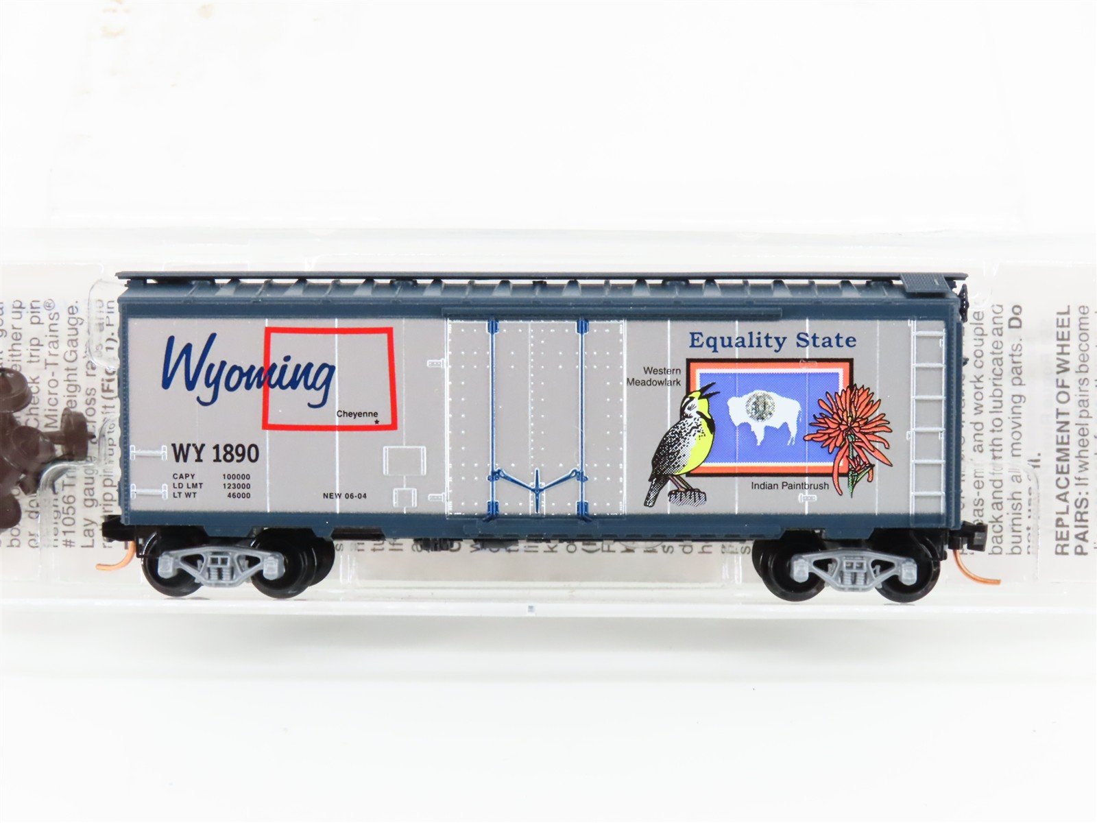 N Scale Micro-Trains MTL 21379 WY Wyoming State 40' Plug Door Box Car #1890