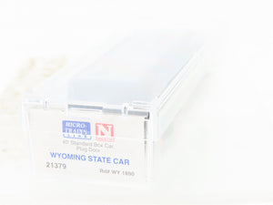 N Scale Micro-Trains MTL 21379 WY Wyoming State 40' Plug Door Box Car #1890