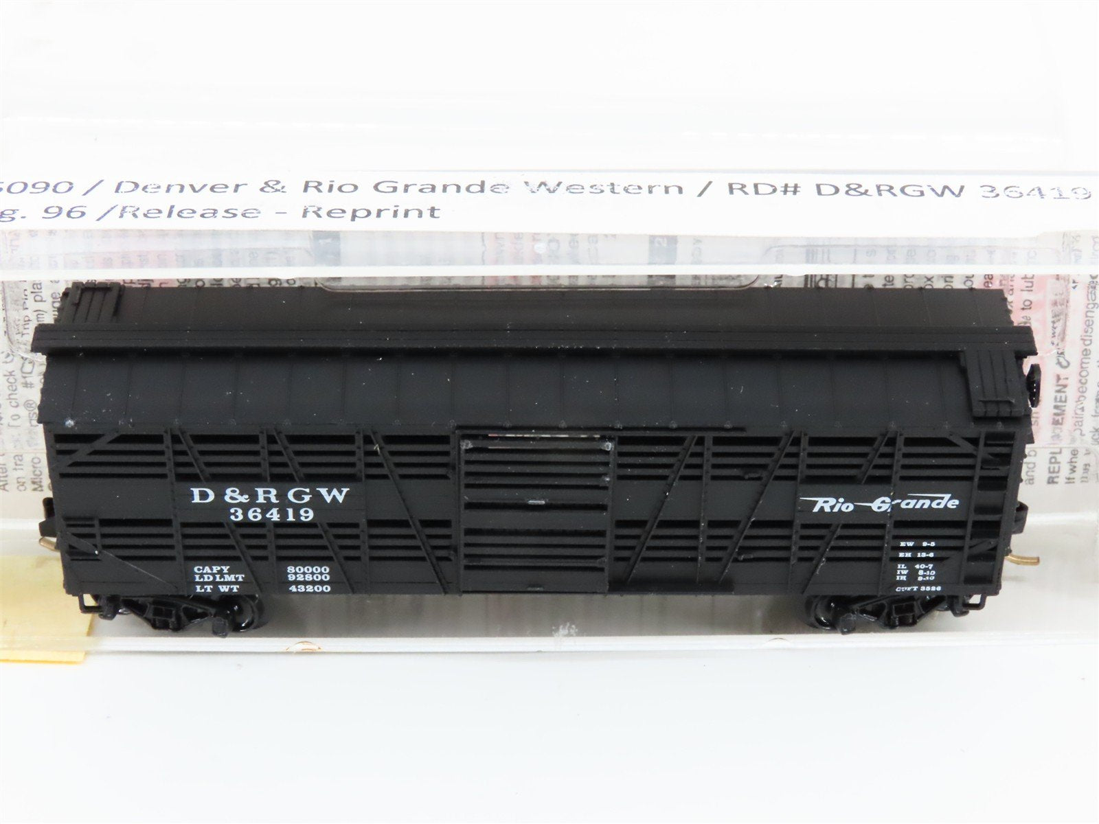 N Scale Micro-Trains MTL 35090 D&RGW Rio Grande 40' Despatch Stock Car #36419