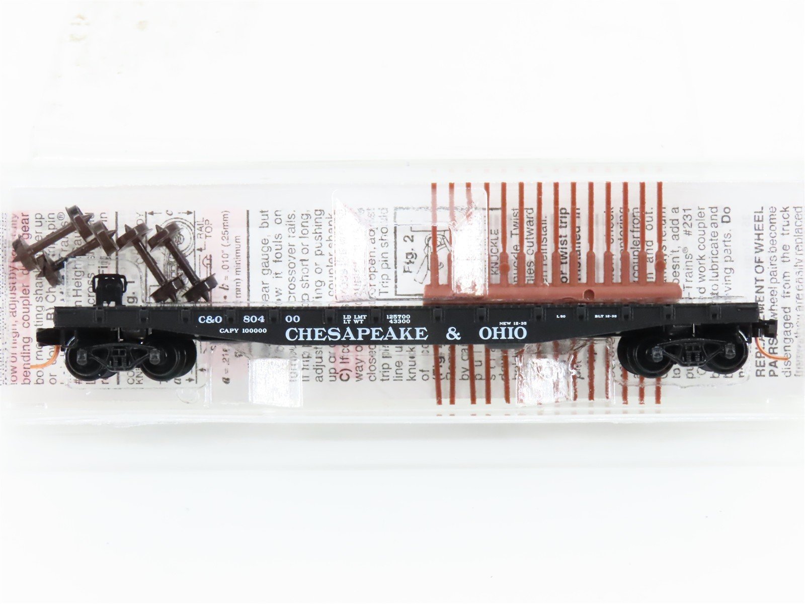 N Scale Micro-Trains MTL 45100 C&O Chesapeake & Ohio 50' Flat Car #80400