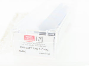 N Scale Micro-Trains MTL 45100 C&O Chesapeake & Ohio 50' Flat Car #80400