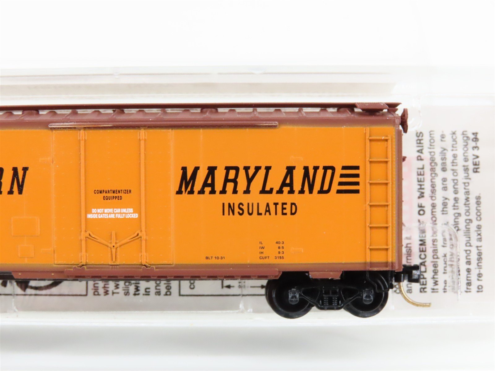 N Scale Micro-Trains MTL 21240 WMRX Western Maryland 40' Plug Door Box Car #14