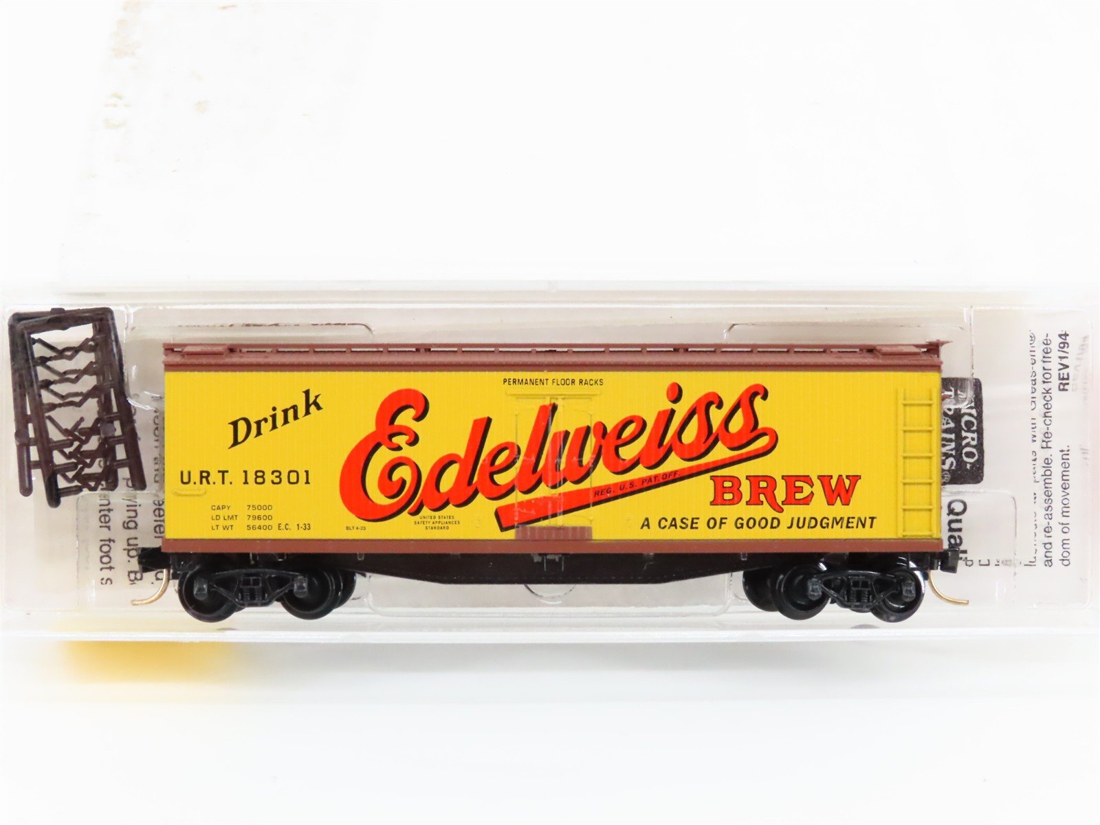 N Scale Micro-Trains MTL 49430 URT Edelweiss Brew 40' Wood Reefer #18301