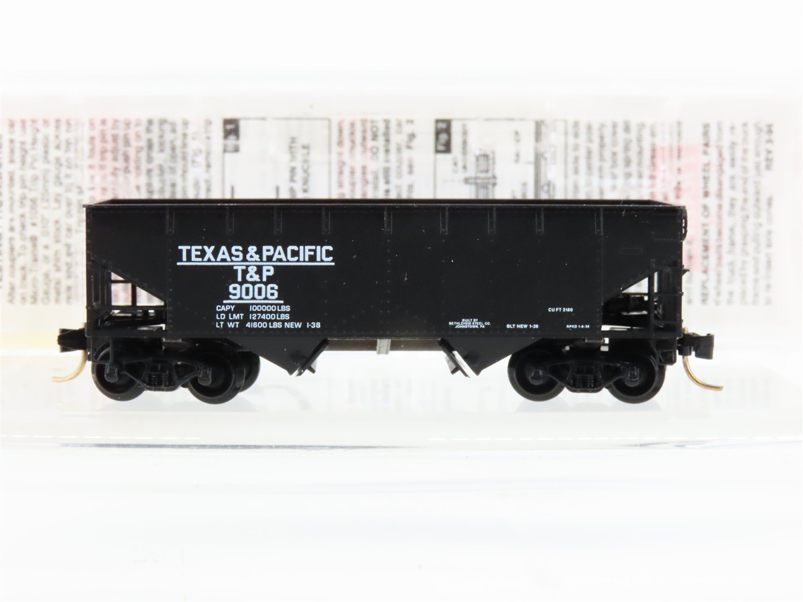 N Scale Micro-Trains MTL 55120 T&P Texas & Pacific 33' 2-Bay Open Hopper #9006