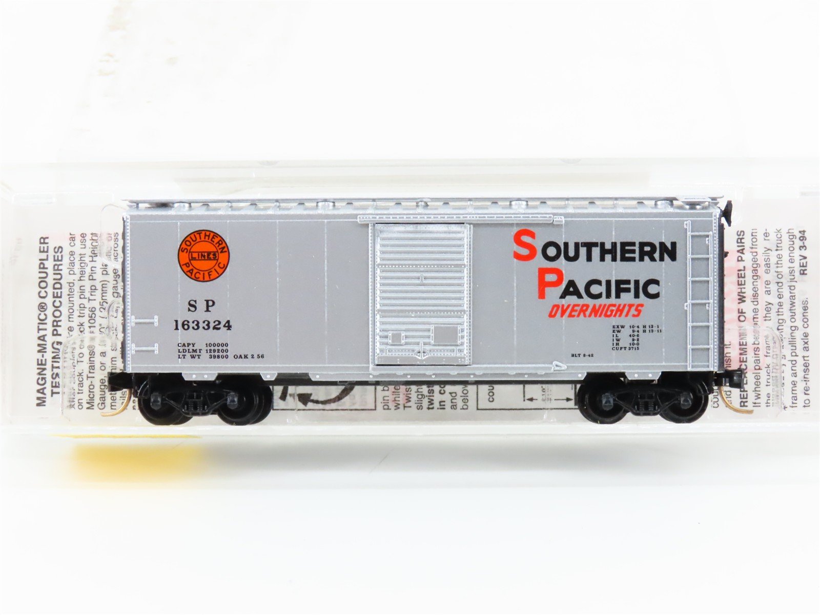 N Micro-Trains MTL 20760 SP Southern Pacific Overnights 40' Box Car #163324