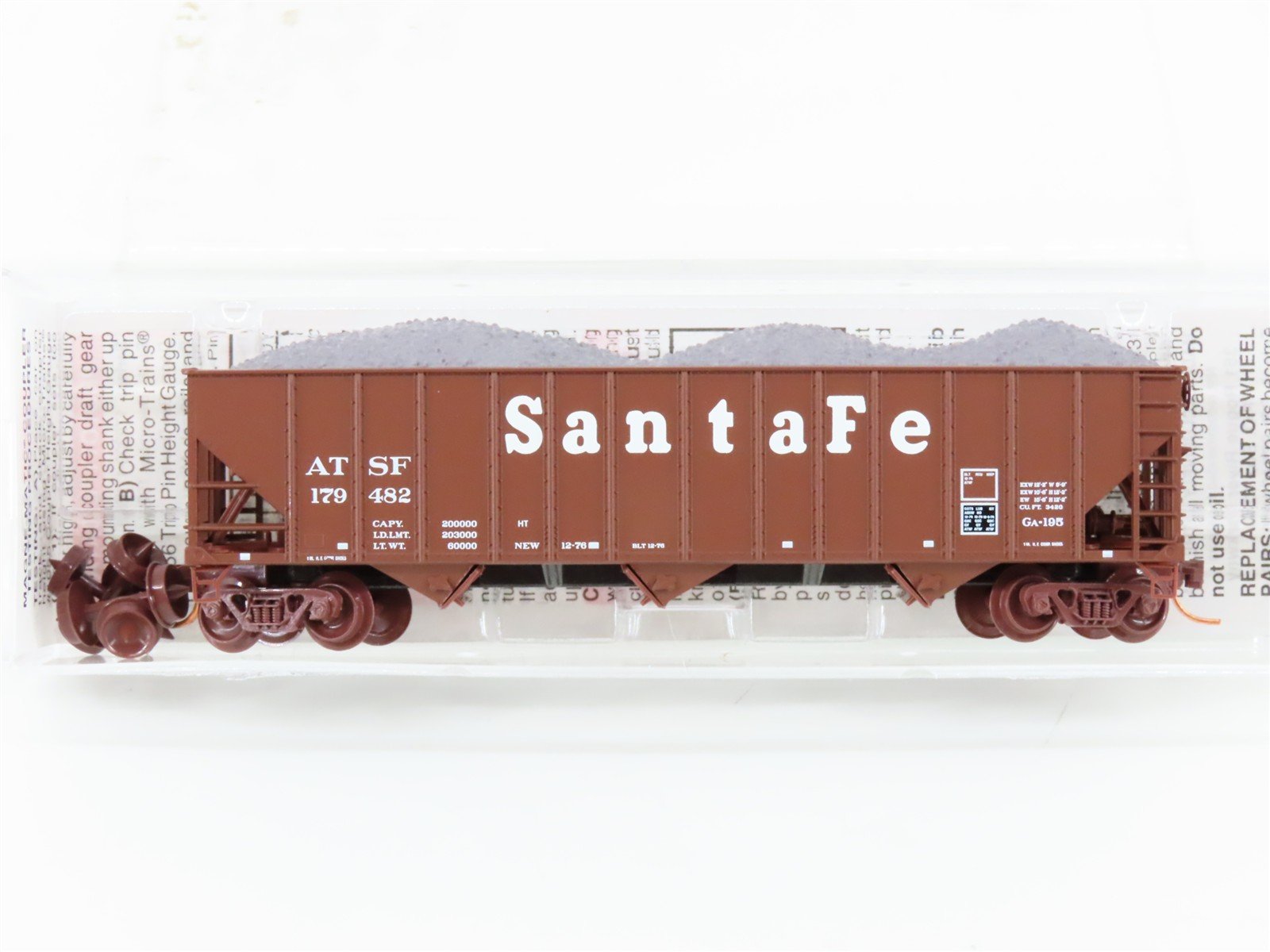 N Scale Micro-Trains MTL 108120.2 ATSF Santa Fe 3-Bay Open Hopper #179482