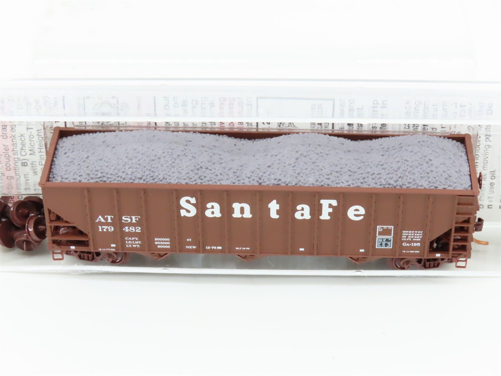 N Scale Micro-Trains MTL 108120.2 ATSF Santa Fe 3-Bay Open Hopper #179482