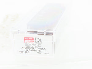 N Scale Micro-Trains MTL 108120.2 ATSF Santa Fe 3-Bay Open Hopper #179482
