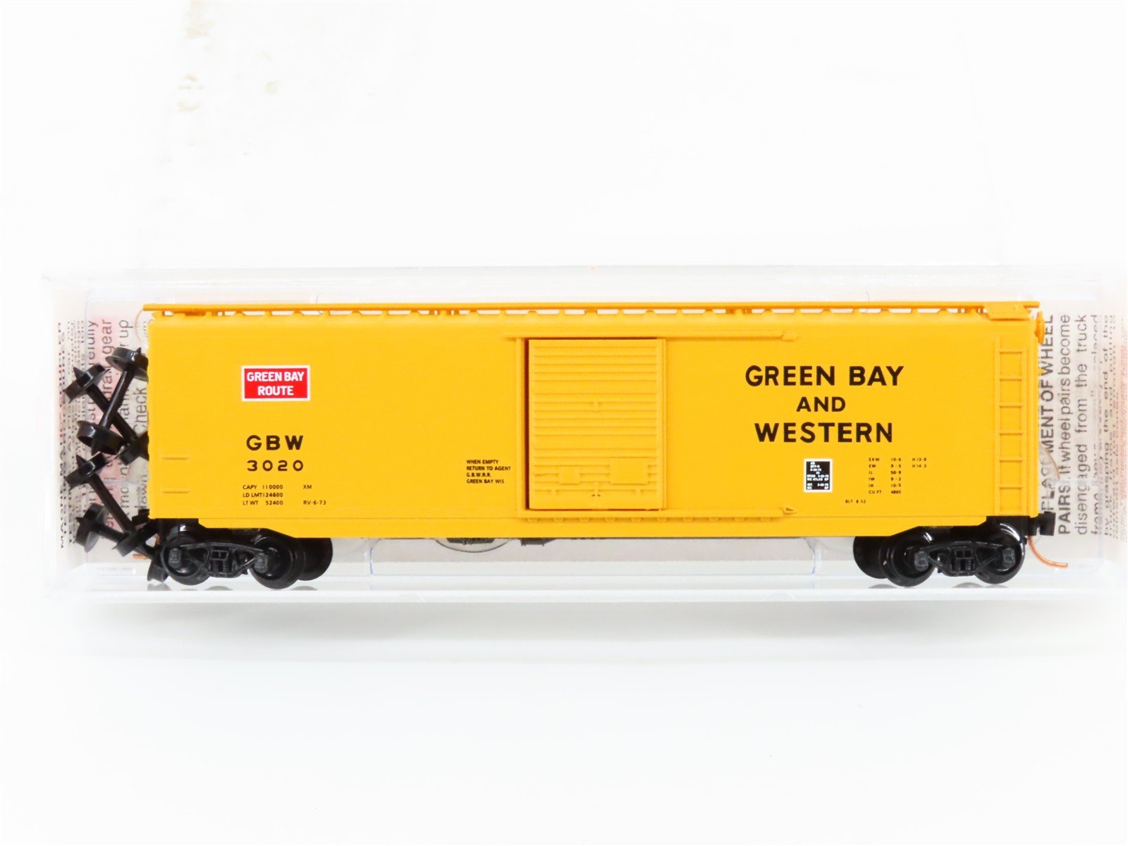 N Scale Micro-Trains MTL 31130 GBW Green Bay Route 50' Single Door Box Car #3020