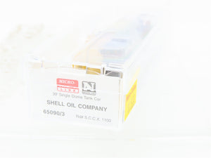N Micro-Trains MTL 65090/3 SCCX Shell Oil Company 39' Single Dome Tank Car #1100
