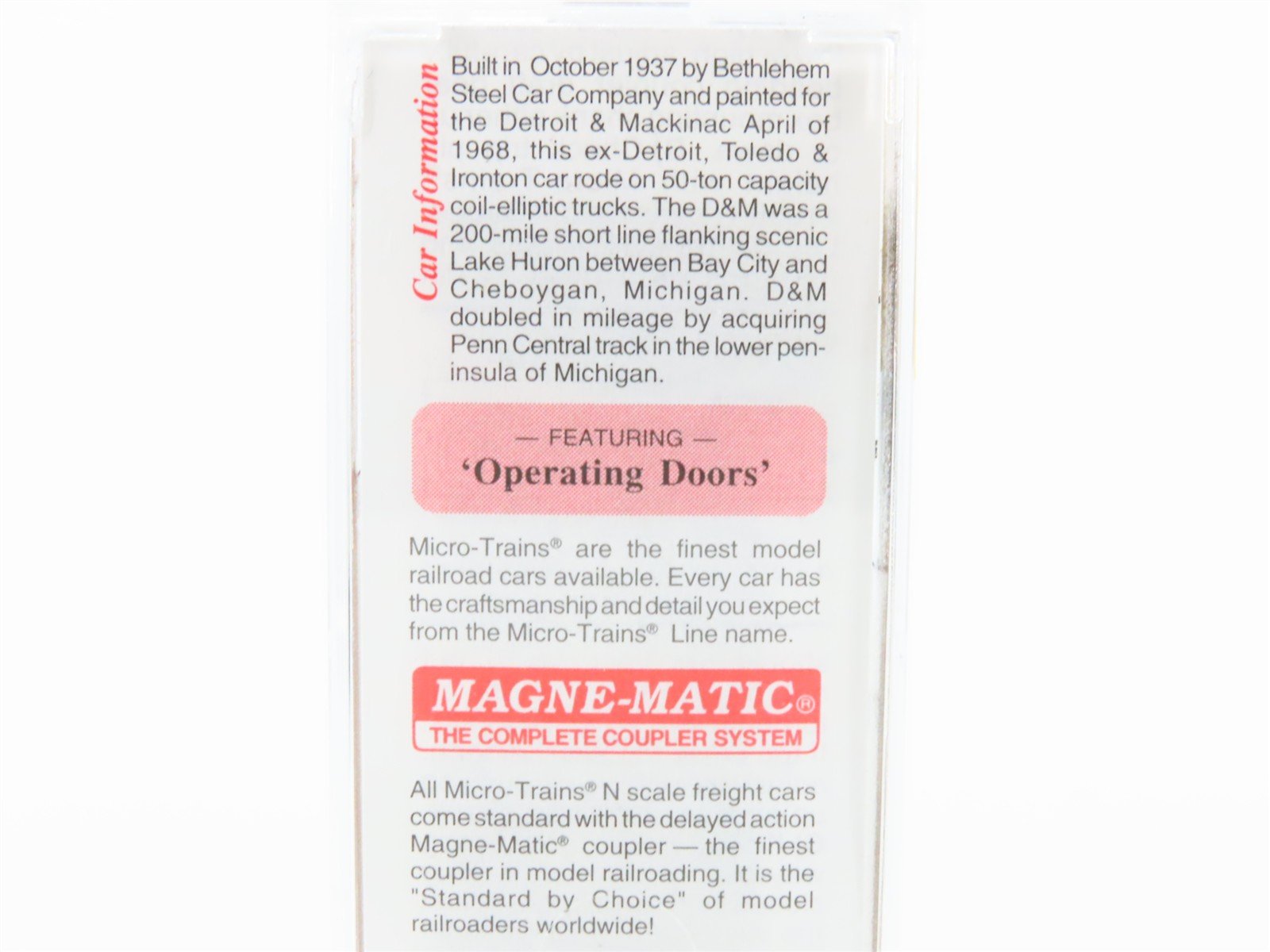 N Scale Micro-Trains MTL 79030 D&M Detroit & Mackinac 50' Wagon Top Box Car 3440