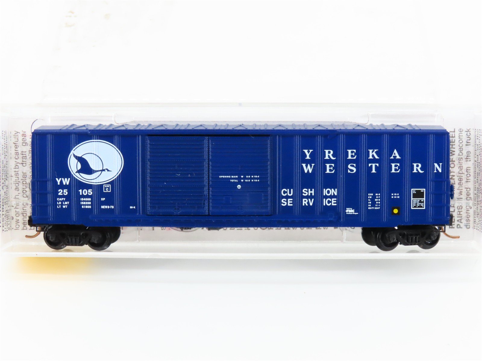 N Scale Micro-Trains MTL 30020 YW Yreka Western 50' Double Door Box Car #25105
