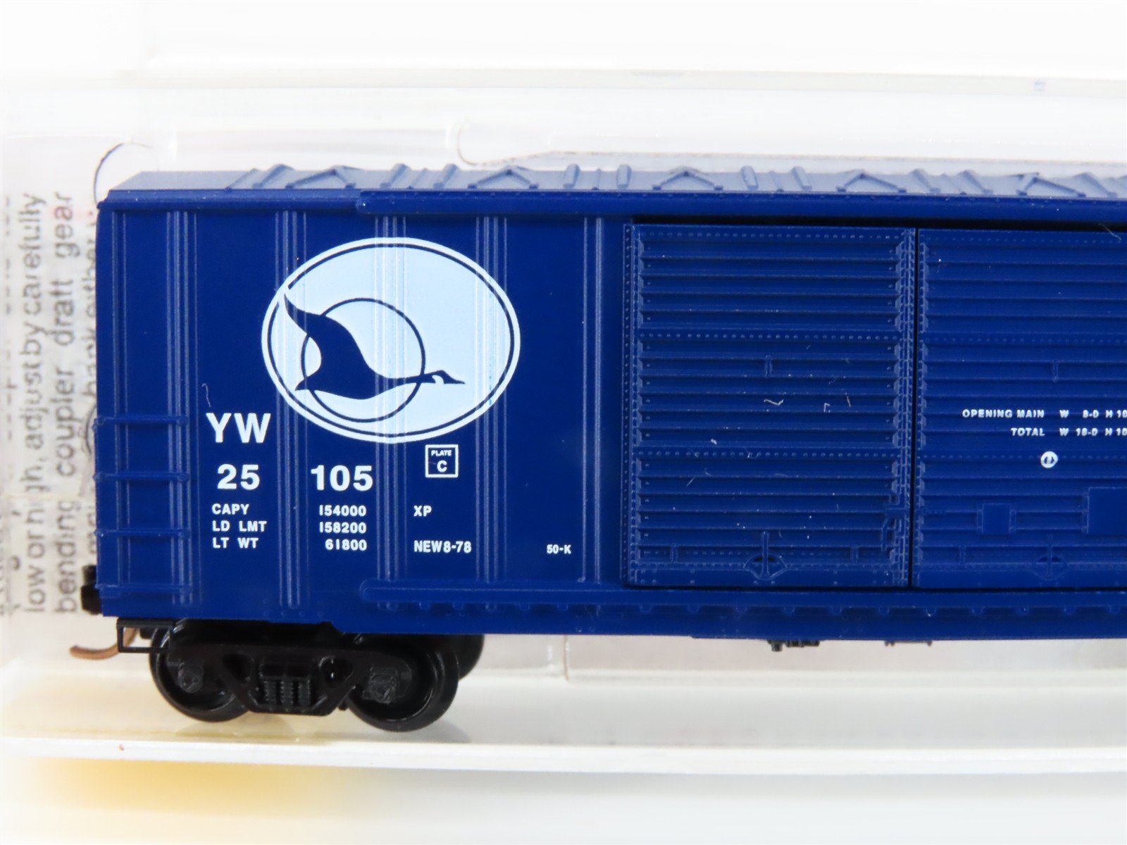 N Scale Micro-Trains MTL 30020 YW Yreka Western 50' Double Door Box Car #25105