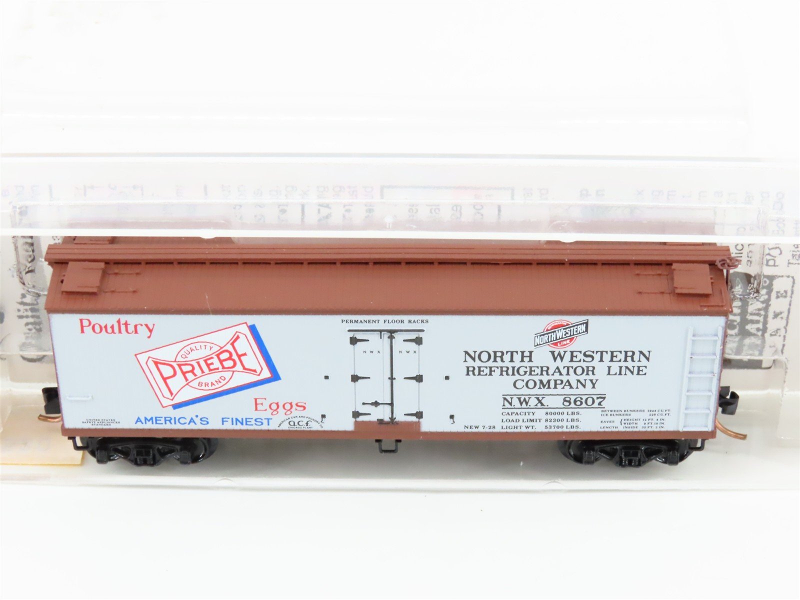 N Scale Micro-Trains MTL 49520 NWX Priebe Poultry & Eggs 40' Wood Reefer #8607