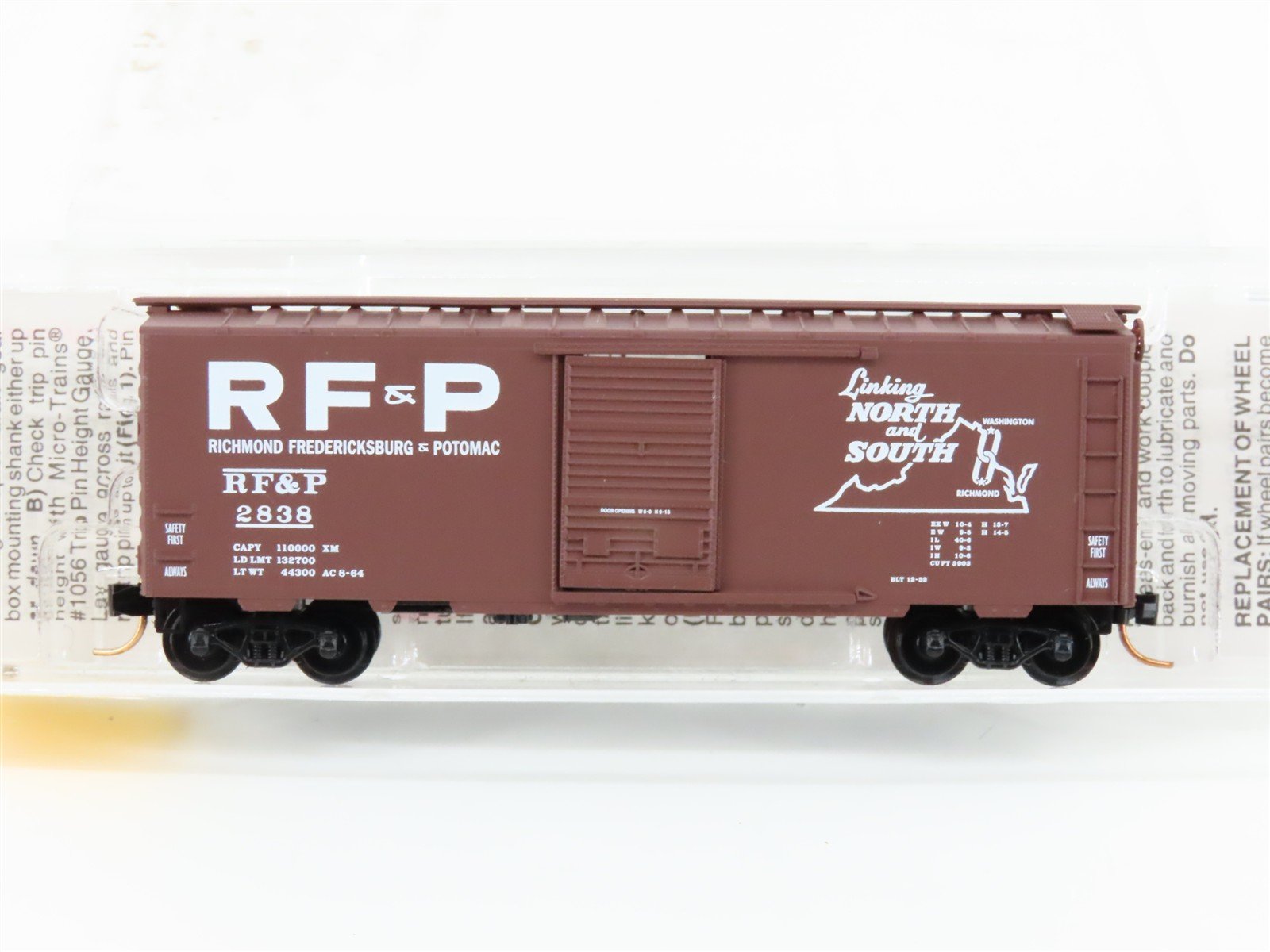 N Micro-Trains MTL 20516 RF&P Richmond Fredericksburg & Potomac Box Car #2838