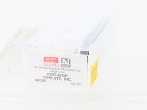 N Scale Micro-Trains 42060 Potlatch Forests, Inc. 40' Single Door Box Car #425