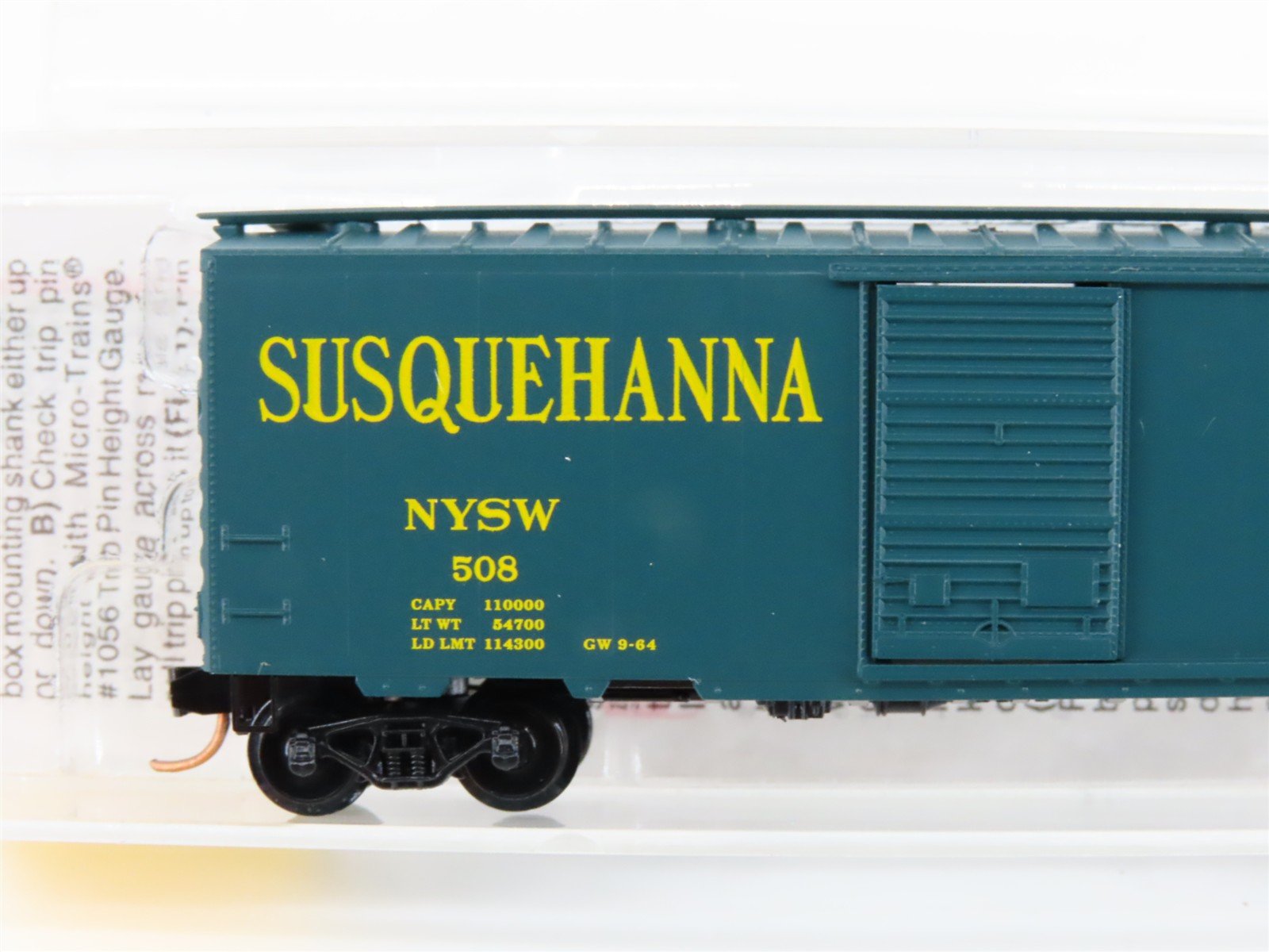 N Scale Micro-Trains MTL 20670 NYSW Susquehanna 40' Single Door Box Car #508
