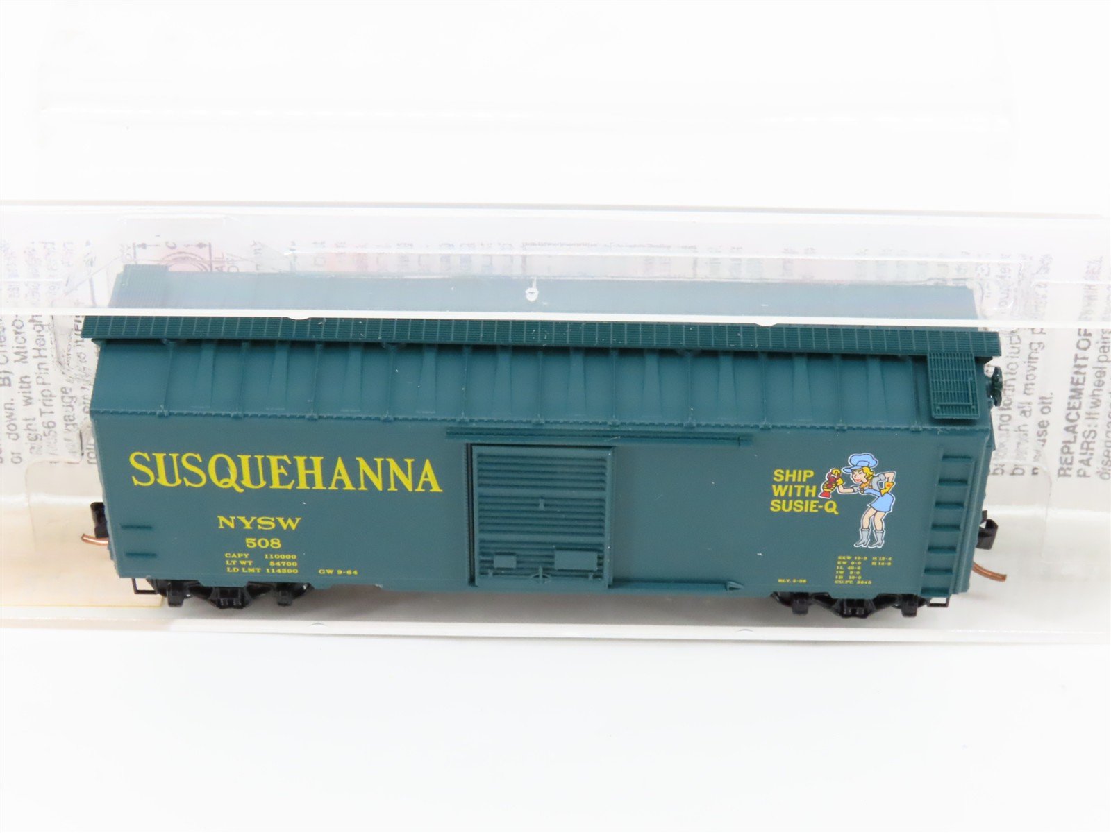 N Scale Micro-Trains MTL 20670 NYSW Susquehanna 40' Single Door Box Car #508