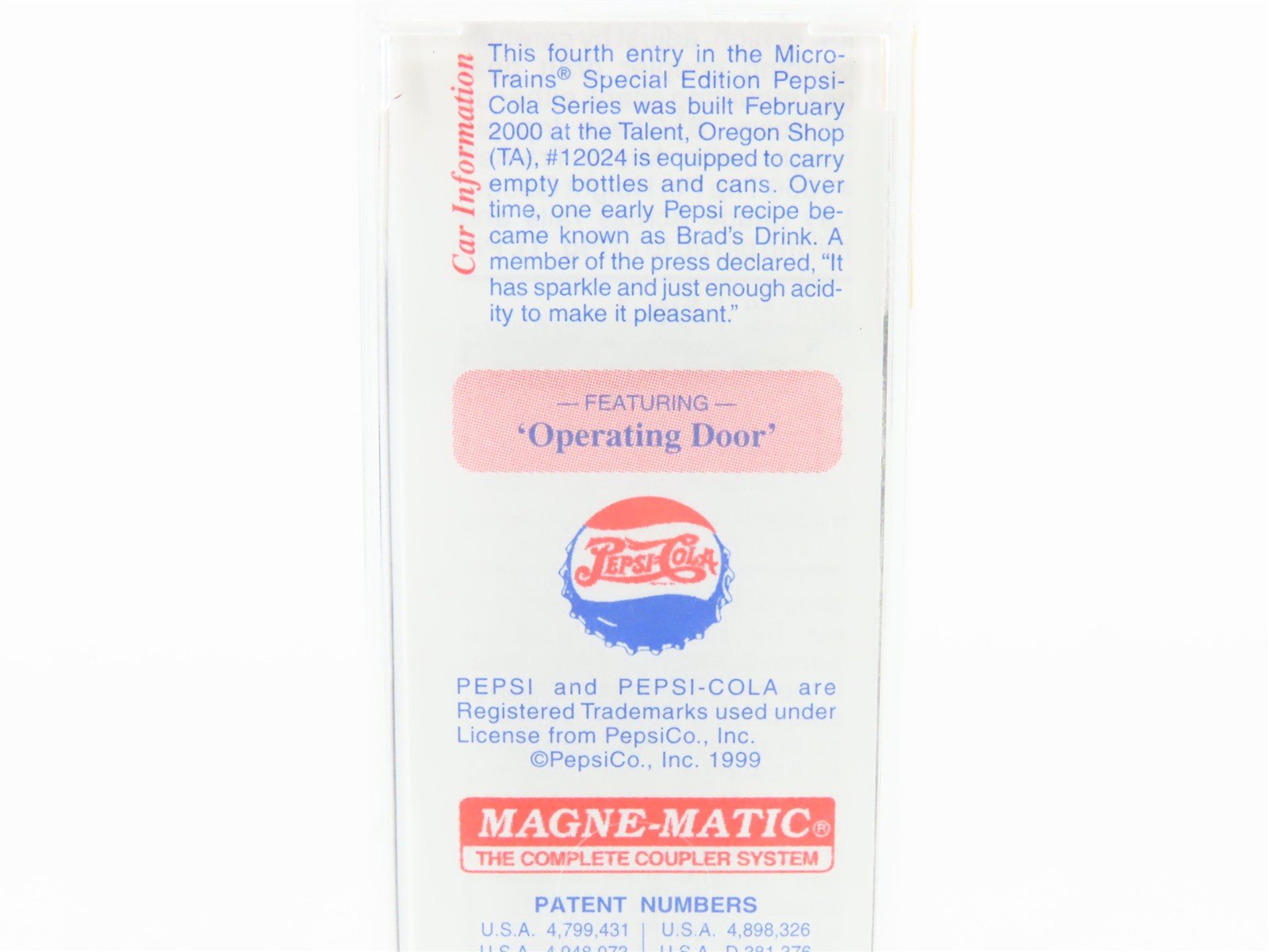 N Scale Micro-Trains MTL 120220 PCMT Pepsi-Cola 40' Single Door Box Car #12024