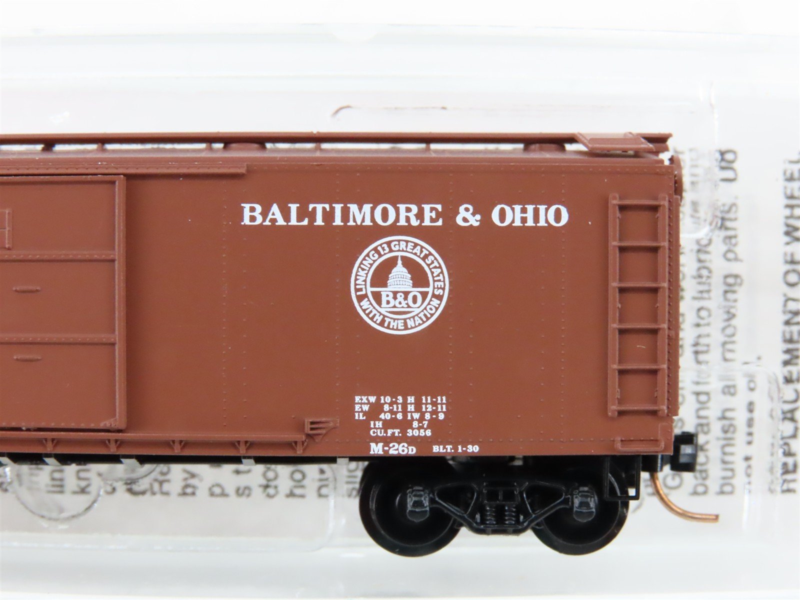 N Scale Micro-Trains MTL 120240 B&O Baltimore & Ohio 40' Steel Box Car #276383