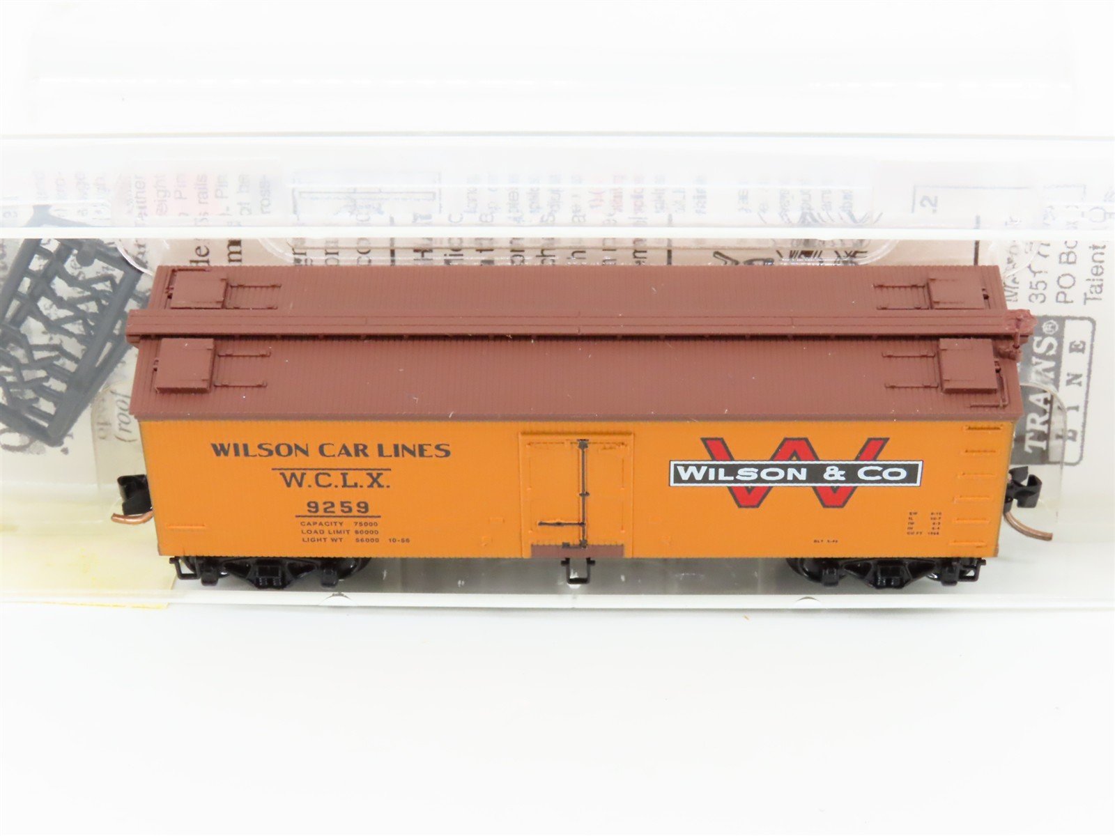 N Scale Micro-Trains MTL 58540 WCLX Wilson Car Lines 36' Wood Reefer #9259