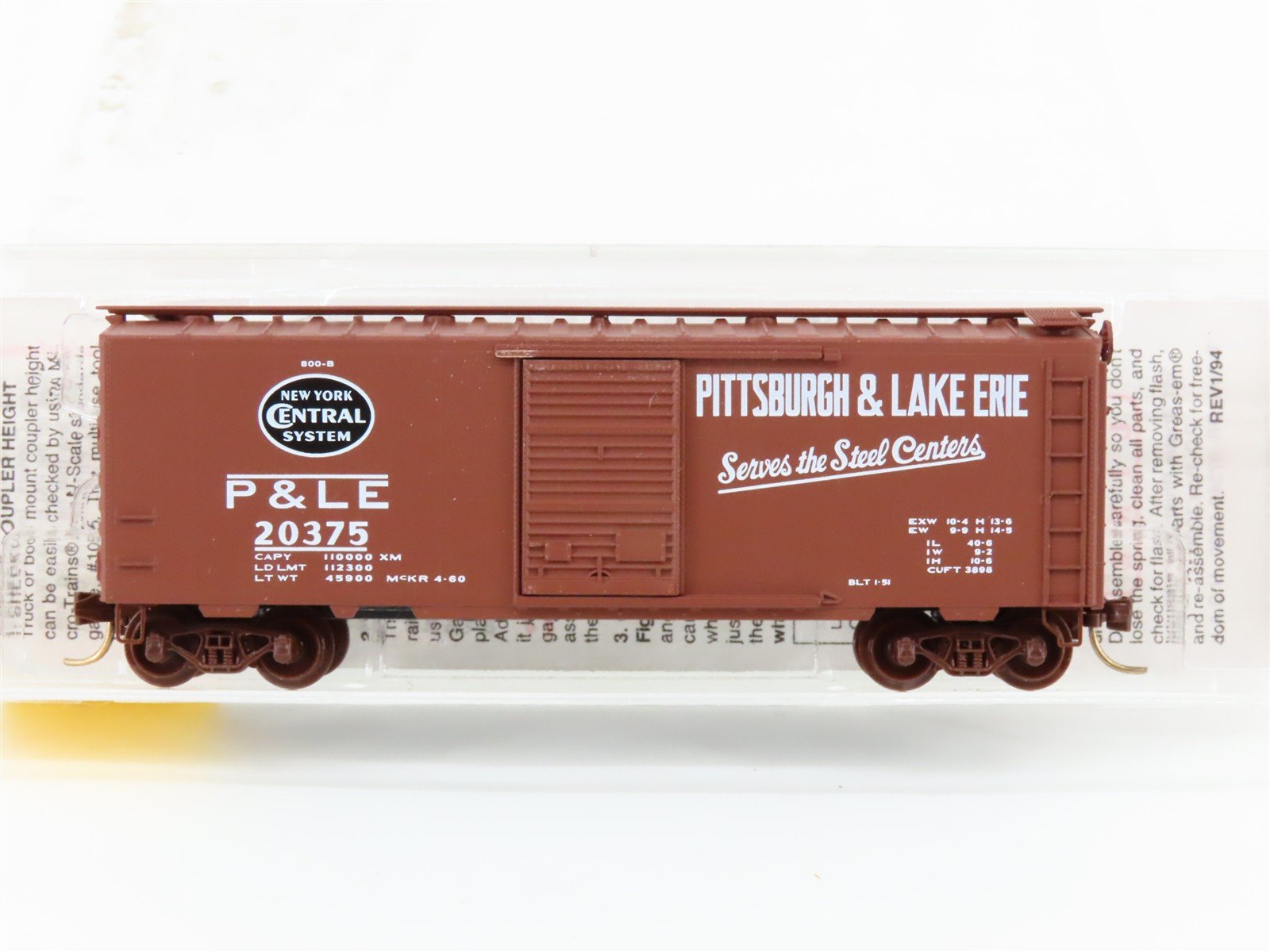 N Scale Micro-Trains MTL 20410 P&LE Pittsburgh & Lake Erie 40' Box Car #20375