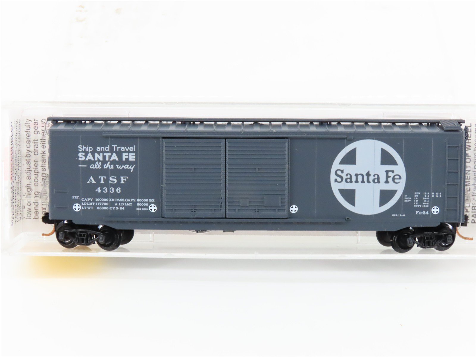 N Scale Micro-Trains MTL 34250 ATSF Santa Fe 50' Double Door Box Car #4336