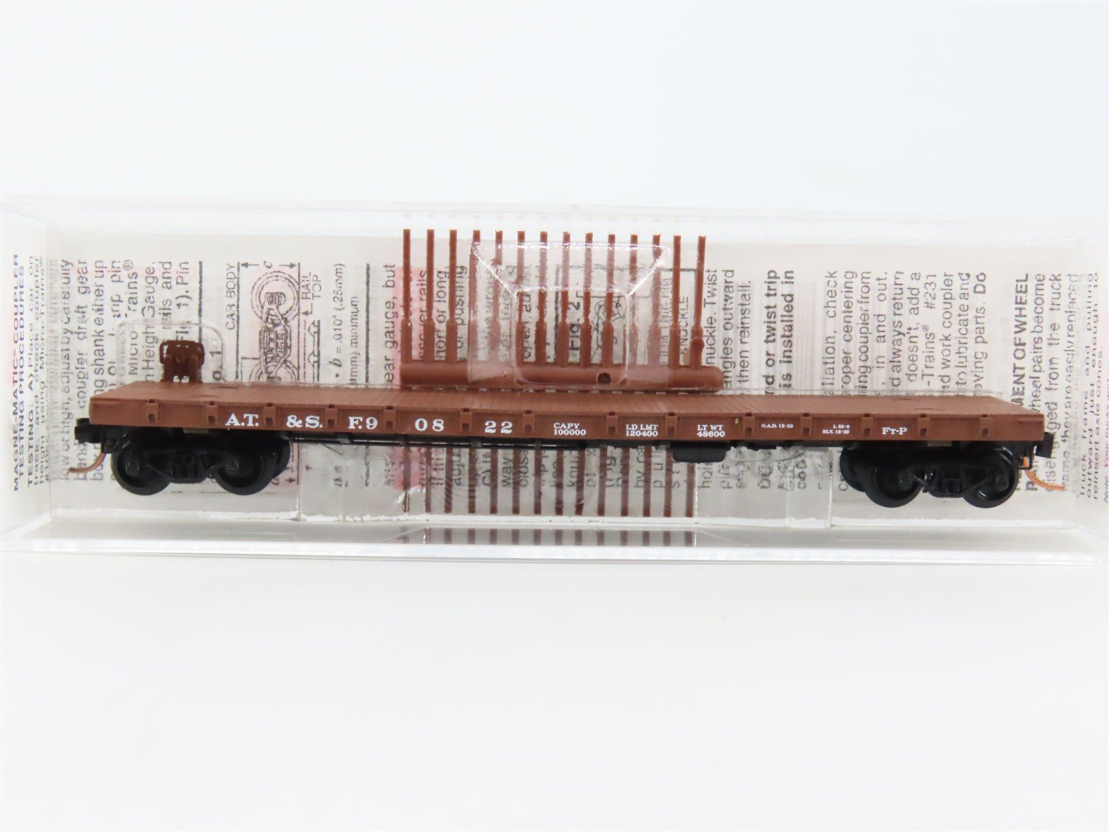 N Scale Micro-Trains MTL 44060 ATSF Santa Fe Railroad 50' Flat Car #90822