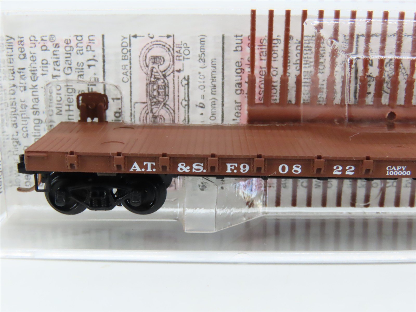 N Scale Micro-Trains MTL 44060 ATSF Santa Fe Railroad 50' Flat Car #90822