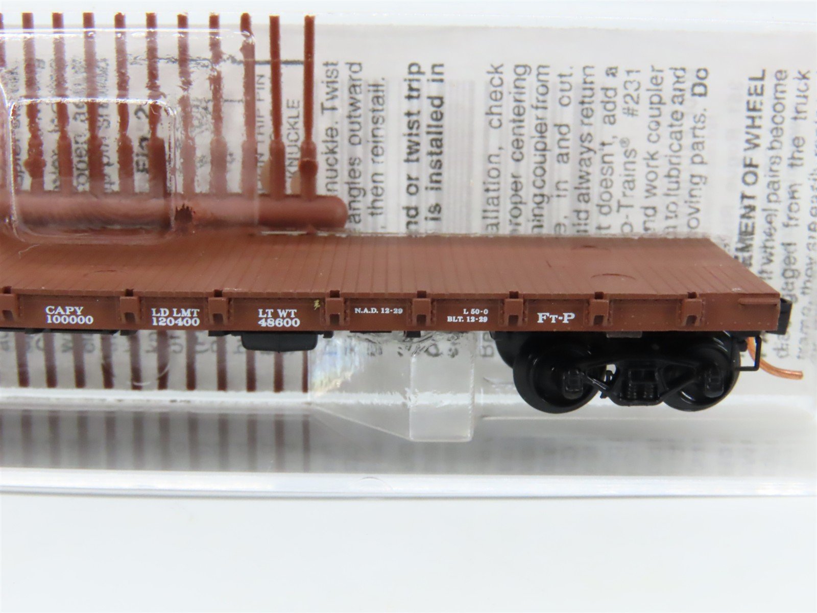 N Scale Micro-Trains MTL 44060 ATSF Santa Fe Railroad 50' Flat Car #90822