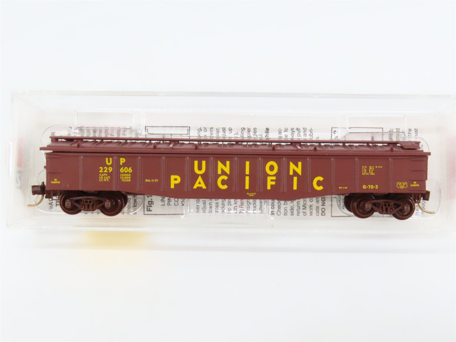N Scale Micro-Trains MTL 106020 UP Union Pacific 50' Covered Gondola #229606