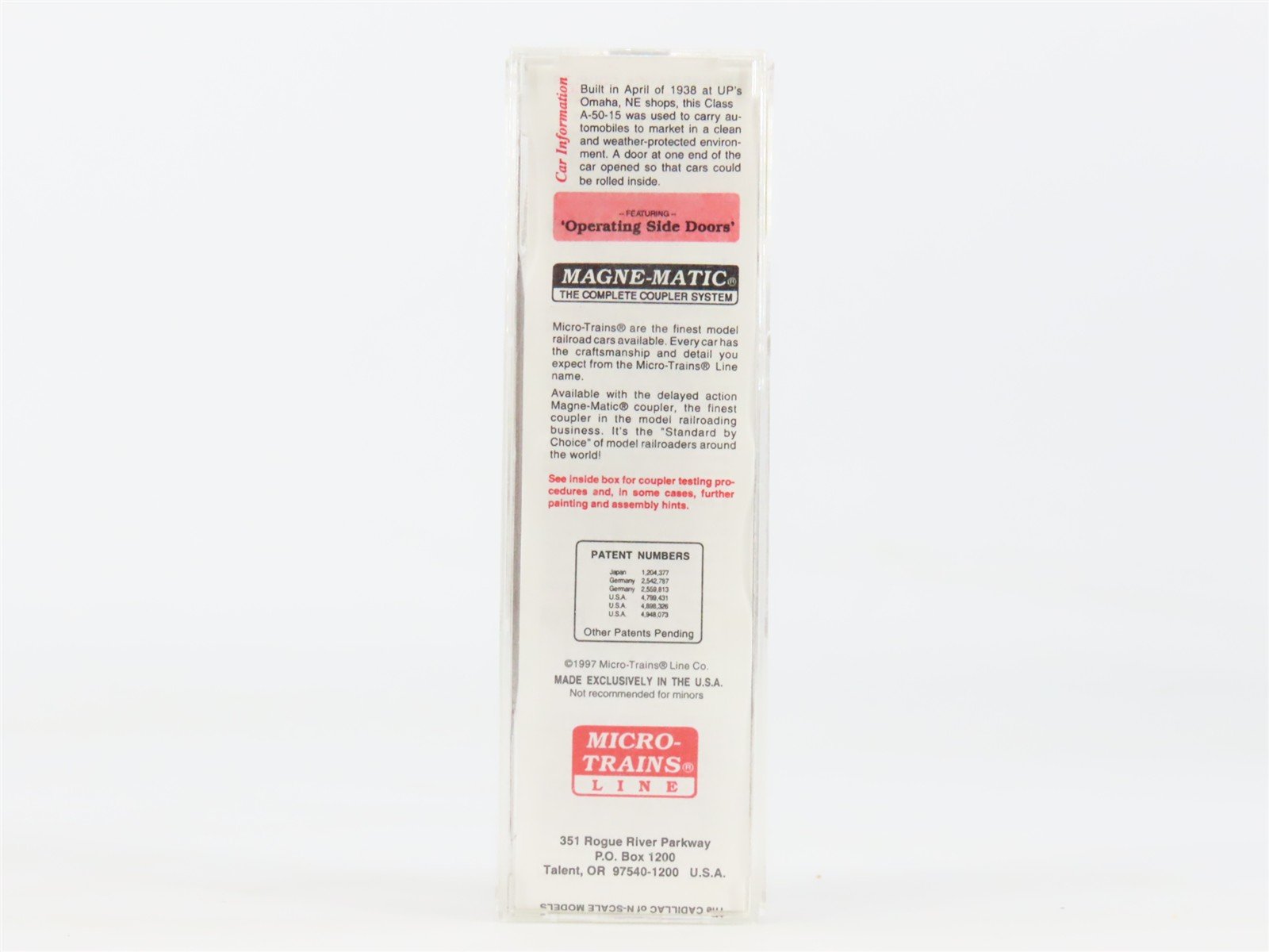 N Scale Micro-Trains MTL 78030 UP Union Pacific 50' Automobile Box Car #16110