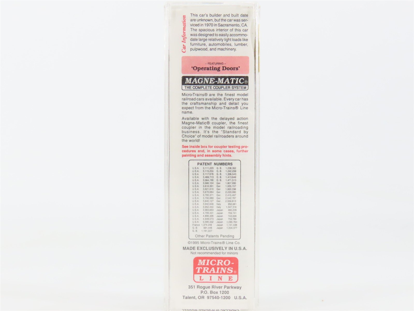 N Micro-Trains MTL 34050 SP Southern Pacific 50' Double Door Box Car #202516