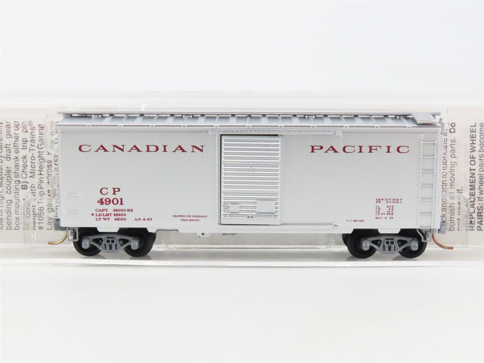 N Scale Micro-Trains MTL 20546 CP Canadian Pacific 40' Single Door Box Car #4901