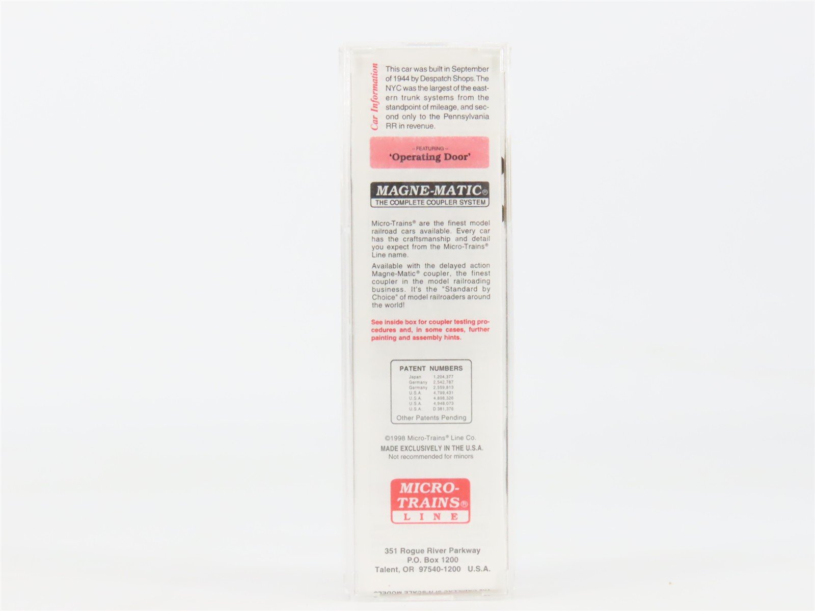 N Micro-Trains MTL 20047 NYC New York Central 40' Single Door Box Car #159000