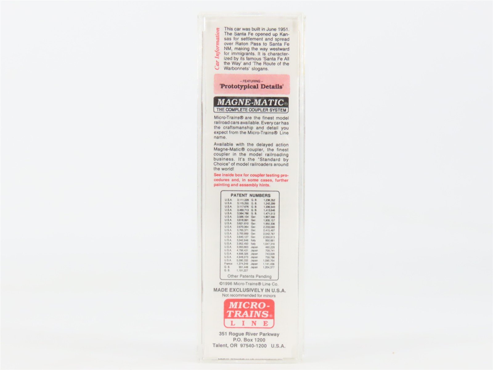 N Scale Micro-Trains MTL 21110 ATSF Santa Fe 40' Plug Door Box Car #149953