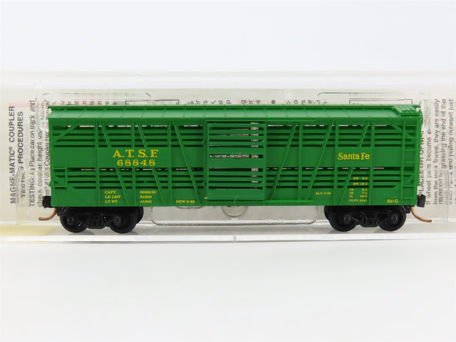 N Scale Micro-Trains MTL 35070 ATSF Santa Fe 40' Despatch Stock Car #68848