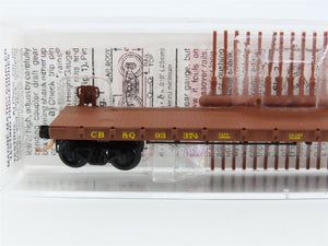 N Scale Micro-Trains MTL 44090 CB&Q Burlington Route 50' Flat Car #93374