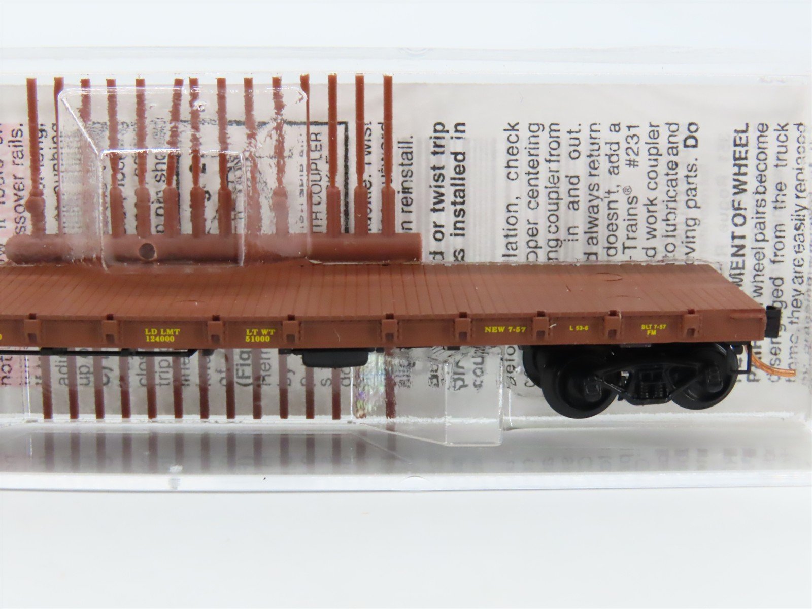 N Scale Micro-Trains MTL 44090 CB&Q Burlington Route 50' Flat Car #93374