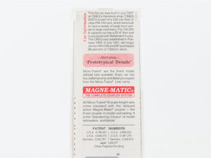 N Scale Micro-Trains MTL 44090 CB&Q Burlington Route 50' Flat Car #93374