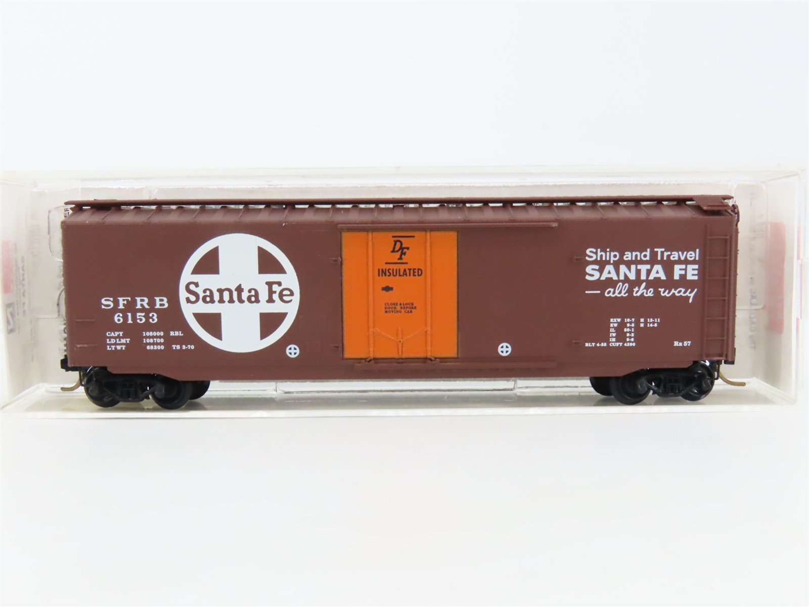 N Scale Micro-Trains MTL 32050/1 SFRB Santa Fe 50' Plug Door Box Car #6153